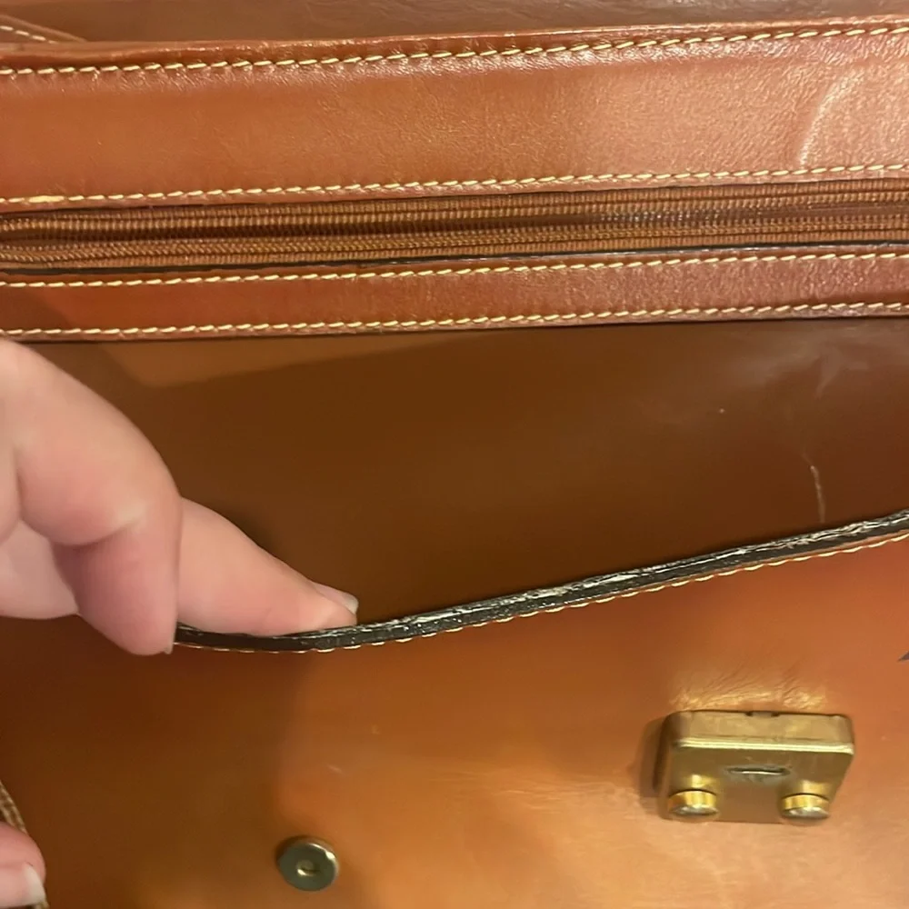Classic Brown Leather Jack George’s Men's Briefcase (OL)